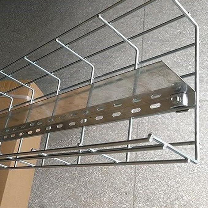 Wire Mesh Cable Tray, 60" x 8" x 2", 4", or 18" | Zinc Plated Steel Cable Management Rack, Adjustable Cable Basket for Network, AV, Fiber Optic, Garage & Office Use(2Pcs)