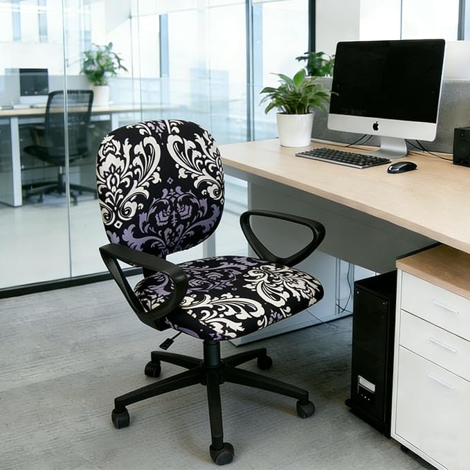 Melaluxe Computer Office Chair Cover - Protective & Stretchable Universal Chair Covers Stretch Rotating Chair Slipcover