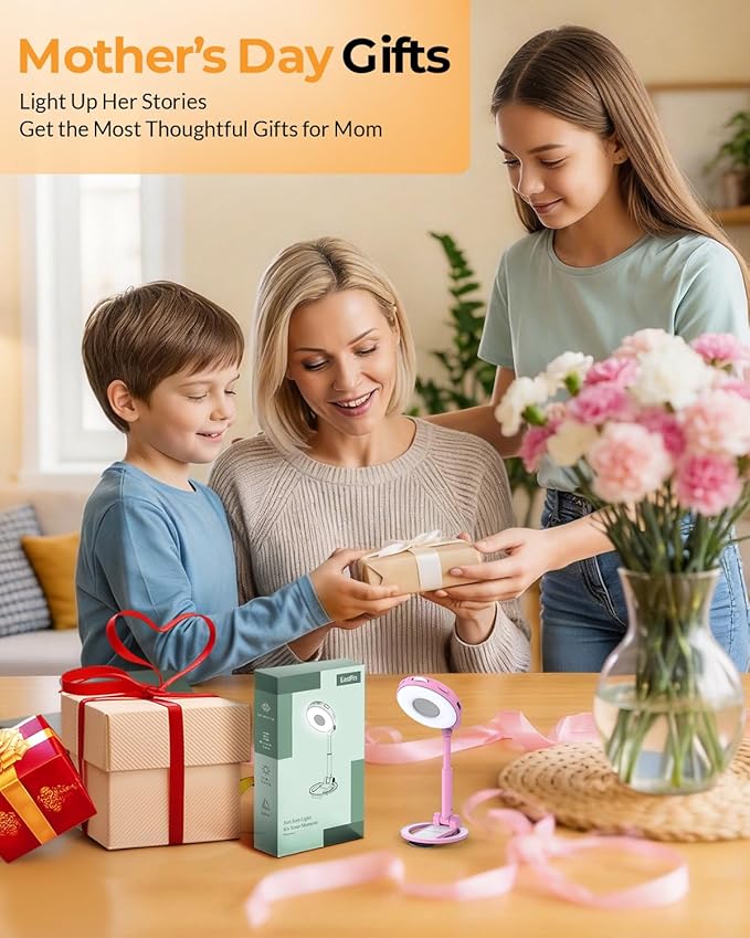 18 LED Rechargeable Reading Light: Portable Clip on Book Light - Mothers Day Gifts for Mom Wife from Husband Grandma Daughter Sister - Birthday Gifts for Women Mom Teens Girlfriend and Her