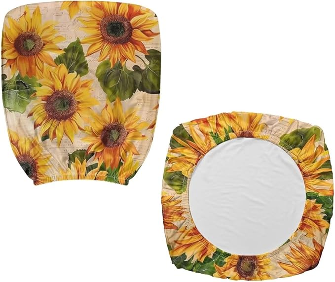 Sunflower Office Chair Covers Stretchable Office Chair Seat Cover 2 Piece Washable Gaming Chair Cover Universal Fit Wheelchairs,Computer Chairs,Gaming Chairs Daisy Brown