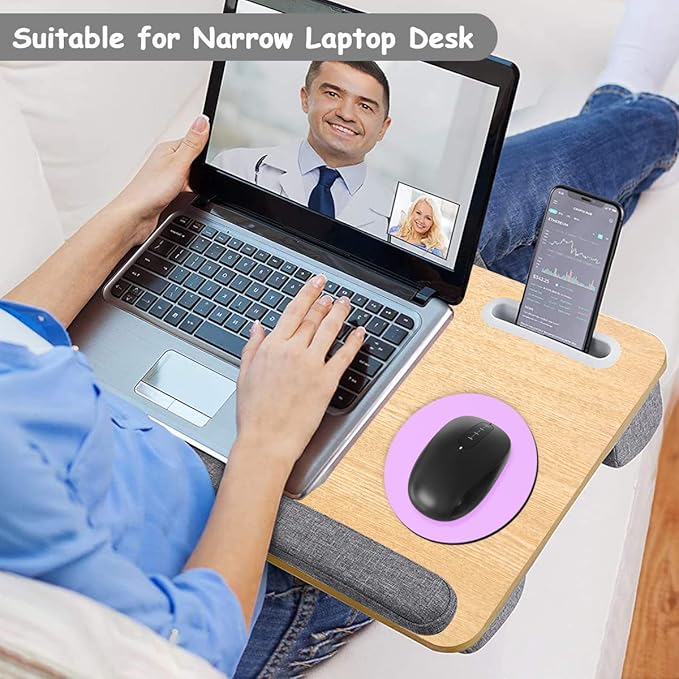 Dapesuom Small Mouse Pad, 6 x 6 Inch Thick Rubber Premium-Textured Non-Slip Portable & Washable Round Mini Mouse Mat for Women Wireless Laptops Keyboard Tray Gaming Work Computer Office Travel, Purple