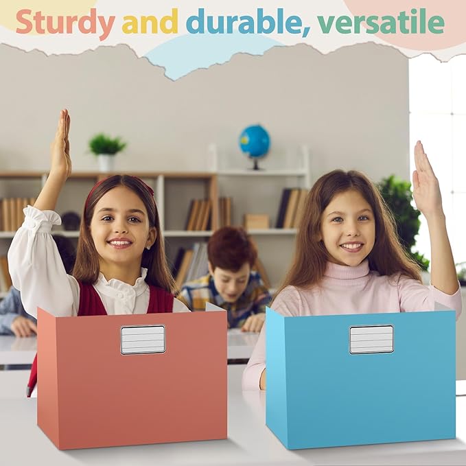 Sabary 24 Pack Privacy Folders for Students Desk Dividers Testing Dividers Standard School Privacy Coated Cardboard for Classroom Teacher Supplies Keep Eyes from Roving(Vibrant,Multicolor)