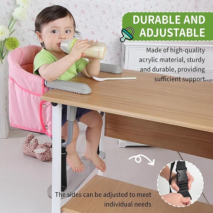 Acrylic Baby Footrest Compatible with Inglesina Fast Table Chair，0.3inches Thick Sturdy Adjustable Foot Rest Fit for Hook On High Chairs for High Chair that Attaches to Table (Chairs Not Included)