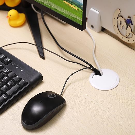 Desk Grommet 2 inch/50m,10Pcs Cable Grommet with Hole Saw & 15 Zip Ties,Desk Hole Grommet Desk Cord Hole Cover Desk Cable Grommet for Office Home Desk Table