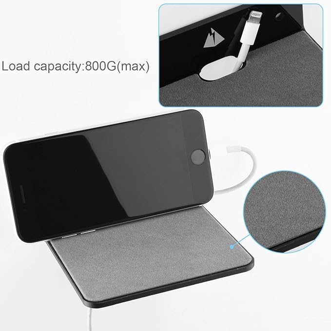 TXEsign Small Wall Shelf Speaker Stand, Mount for Webcam, Cell Phones, Mesh Router, Display Shelf Acrylic (Black)