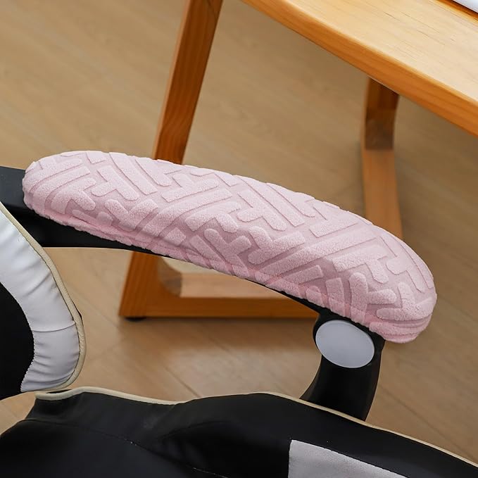 FORCHEER Pink Armrest Covers for Office Chair 4x10 Jacqaurd 2 Pieces Elastic Arm Rest Covers for Computer Gaming Chair Arm Slipcovers Washable