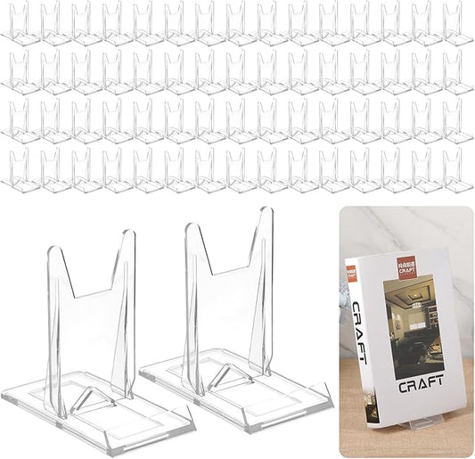 30 Pack Book Display Stand Adjustable Clear Display Holder Easel Collector Stand Thickened Comic Book Holder Clear Easel Plate for Home Office Back to School Album CD Magazine Postcard Artworks