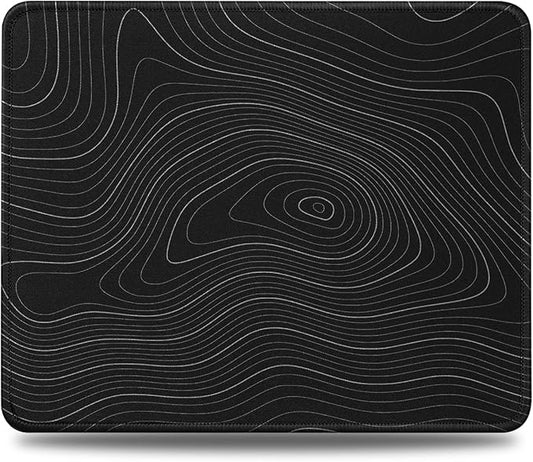 JIKIOU Mouse Pad with Stitched Edge, Comfortable Mouse Pads with Non-Slip Rubber Base, Washable Mousepads Bulk with Smooth Cloth, Mouse Pads for Computers Laptop Mouse 10.2x8.3x0.12inch Contour