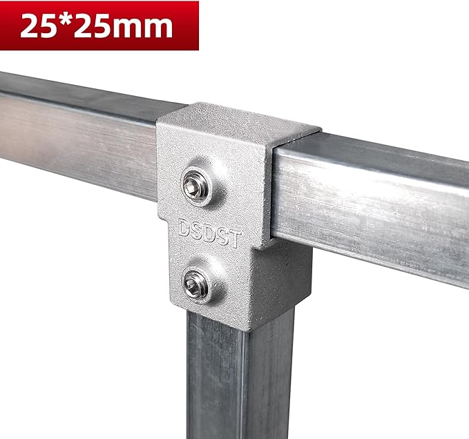 10Pack 3 Tee for 1 inch Square Tube, Aluminum Joint, Handrail Guardrail Fitting,Shelving,Plant stand, Storage rack Clamps