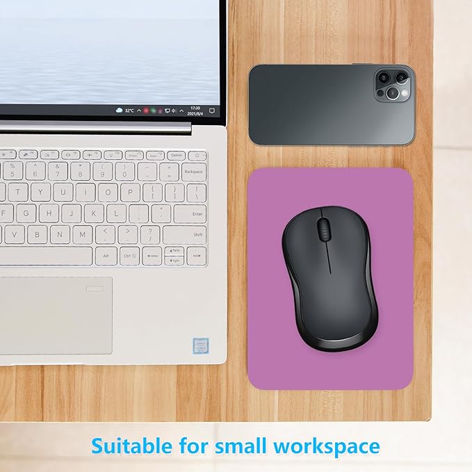 Dapesuom Small Mouse Pad, 6 x 8 Inch Thick Rubber Premium-Textured Non-Slip Portable & Washable Mini Mouse Mat for Women Men Wireless Laptops Keyboard Tray Gaming Work Computer Travel, Radiant Orchid