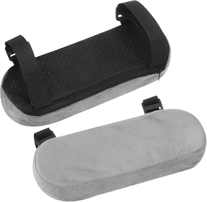 uxcell Memory Foam Chair Armrest Pads, 4 Pair Office Chair Arm Covers, Elbow Pillow for Offices Study Rooms Game Rooms (Gray)