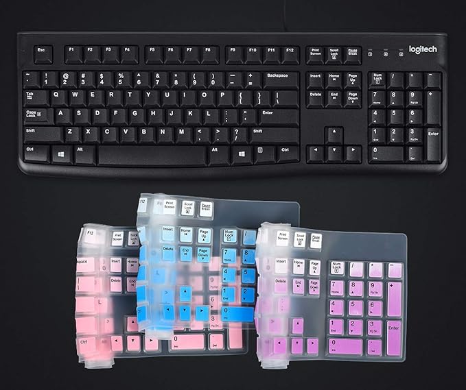 Keyboard Cover for Logitech K120 MK120 Wired Keyboard, Logitech K120 Keyboard Accesseries, Ultra Thin Logitech K120 Keyboard Skin Protector - Gradual Mint