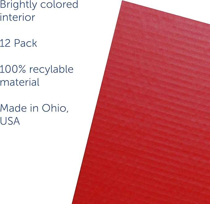 Flipside Products 12 Pack Red Study Carrel, 12”x48” Privacy Boards, Student Privacy and Focus Booth for The Classroom, Desk Divider Cubby for Tests, Made in USA