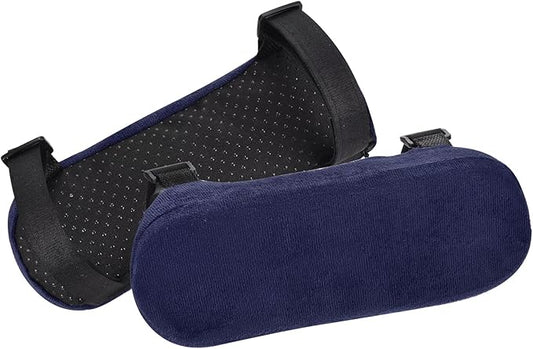 PATIKIL Office Chair Arm Pads, 2 pcs Office Chair Arm Cover Soft Office Chair Armrest Pads Memory Foam Cotton Removable Washable for Desk Computer Gaming, Navy Blue