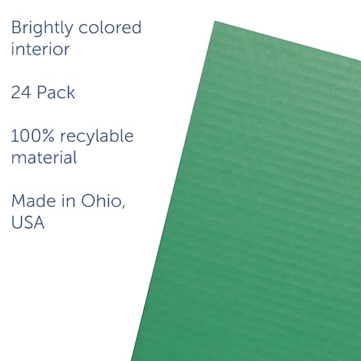 Flipside Products 18”x 48” Green Study Carrel, Privacy Boards, Student Privacy and Focus Booth for The Classroom, Desk Divider Cubby for Tests, Made in USA - 24 Pack