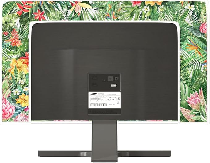 Weatherproof Screen Television Cover 50, 51, 52 Inch TV Dust Covers for Flat Screen TV Desktop TVs Hanging TV Protector LCD LED Dust Cover，Tropical Floral