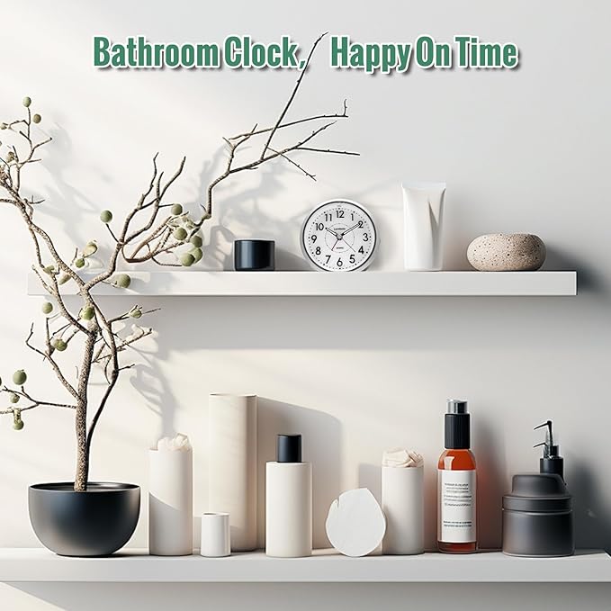 Lamisola 4 Inch Analog Battery Travel Alarm Clocks for Bedrooms, Small Desk Clock, Alarm Clocks for Bedrooms Bathroom Kithchen Home Office, Old School Bedside Table Nightstand Clock Decor, Silver