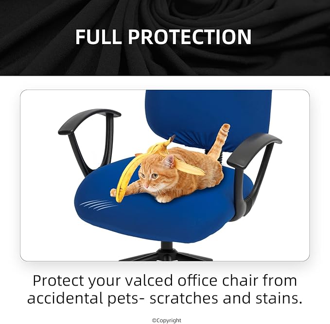 DIVA EN CAMINO DEC Super Stretchable Desk Office Chair Seat Covers - Universal Spandex Computer Chair Slipcover - 180GSM Washable Rotating Backrest Coverings & Cushion Protectors for Dogs, Cats, Pets