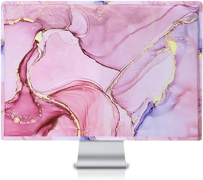 MOSISO Monitor Dust Cover 26, 27, 28, 29 inch Anti-Static Dustproof LCD/LED/HD Panel Case Computer Monitor Cover Sleeve Compatible with iMac 27 inch, 26-29 inch PC, Desktop and TV Marble MO-MBH216