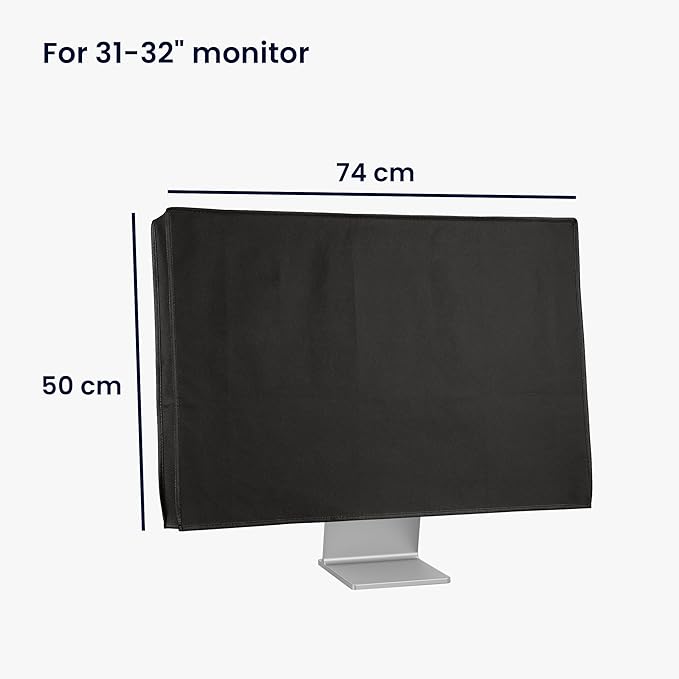 kwmobile Monitor Cover Compatible with 31-32" monitor - Dust Cover Computer Screen Protector - Black