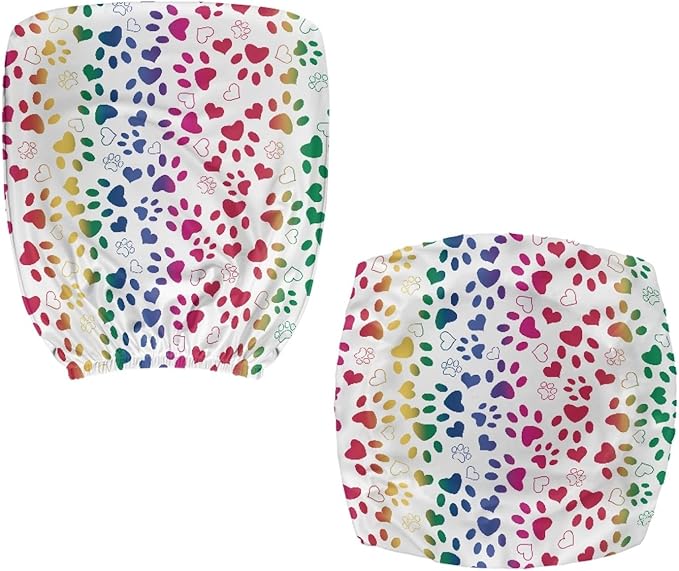 GLENLCWE Colorful Dog Paw Print Computer Office Chair Cover Protective Chair Slipcover Patriotic Chair Cloth Universal Rotating Chair Cushion Non Slip