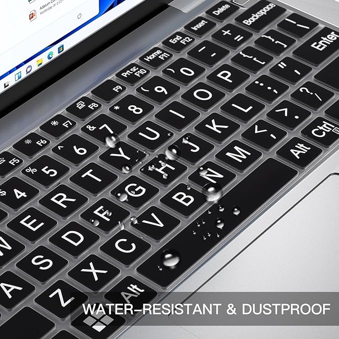 Large Print Keyboard Cover for Dell Latitude 7420 7430 7440 7450 7410 14", Latitude 3440 3450 5450 5440 5420 5430 5431, Latitude 9420 9430 14, Latitude 9510 9520 7520 15" Laptop -Black