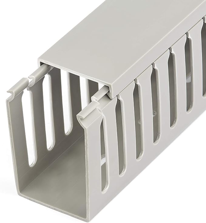 StarTech.com Open Slot Cable Management Raceway with Cover, 2"(50mm)W x 3"(75mm)H - 6.5ft(2m) length - 1/4"(8mm) Slots, PVC Network Cable Hider/Wall Wire Duct, Max 180 Cables, UL Listed, TAA