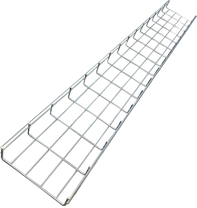 Kable Kontrol Cable Tray - 10 Feet Long x 8" W x 4” H - 35 Pcs Bulk Pack - Wire Mesh Tray Cable Management Rack Cords Organizer Cable Basket, Zinc Plated Steel NEC Approved for Network, Fiber Optic
