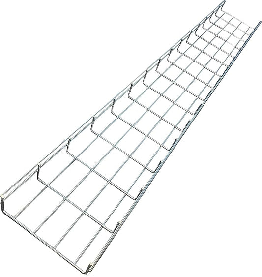 Kable Kontrol Cable Tray - 10 Feet Long x 8" W x 4” H - 35 Pcs Bulk Pack - Wire Mesh Tray Cable Management Rack Cords Organizer Cable Basket, Zinc Plated Steel NEC Approved for Network, Fiber Optic
