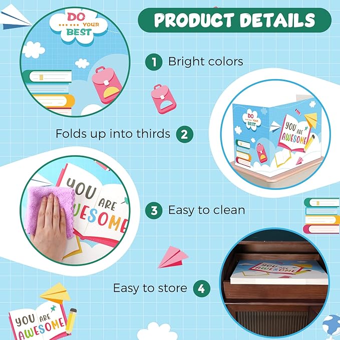36 Pcs Desk Dividers Privacy Boards for Student Classroom Privacy Folders for Student Desks Study Carrels Reduces Distractions for School Tests, 15.76 x 13.3 x 11.8 inches(You are Awesome)