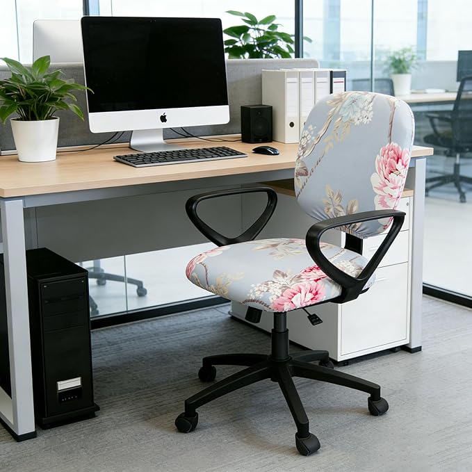Melaluxe Computer Office Chair Cover - Protective & Stretchable Universal Chair Covers Stretch Rotating Chair Slipcover