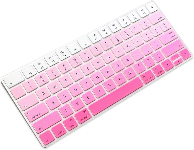 ProElife Ultra Thin Silicone Keyboard Protector Cover Skin for Apple Magic Keyboard & Magic Keyboard 2 (U.S Version, Model: MLA22L/A-A1644, Without Numeric Keypad) (Ombre Pink)