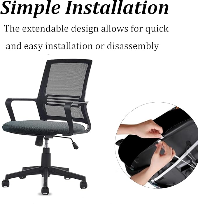 One Stretch Office Chair Cover, Universal Elastic Computer Desk Seat Slipcover, Washable Removable Protective Cover for Rotating Swivel Chair, Anti-Dust(Grey)