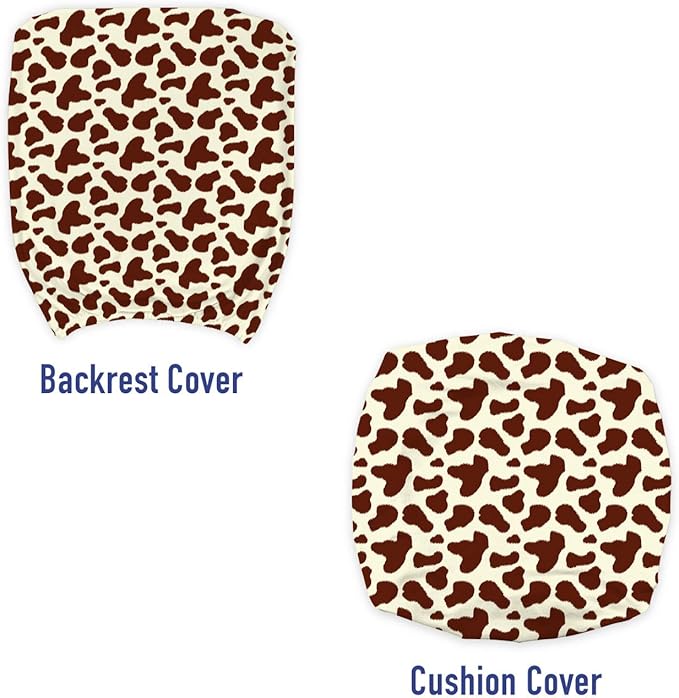 Ambesonne Cow Print Office Chair Slipcover, Cattle Skin with Brown Spots Agriculture Cow Oxen Hide Camouflage Pattern, Protective Stretch Decorative Fabric Cover, Standard Size, Yellow Brown
