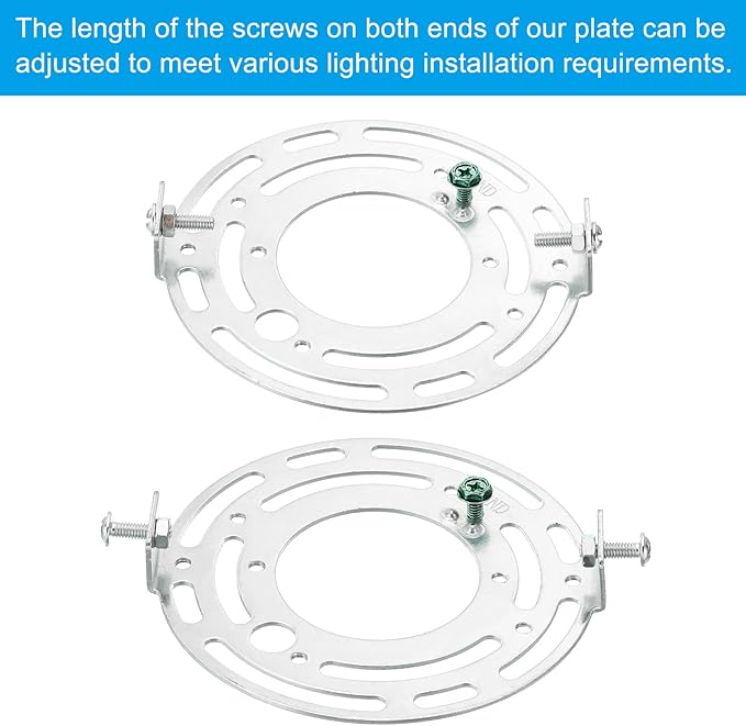 PATIKIL 105mm (4.13"") Universal Light Fixture Mounting Bracket Kit, 2set Light Crossbar Round Ceiling Plate for Wall Light, Close to Ceiling Light, Chandelier, Silver