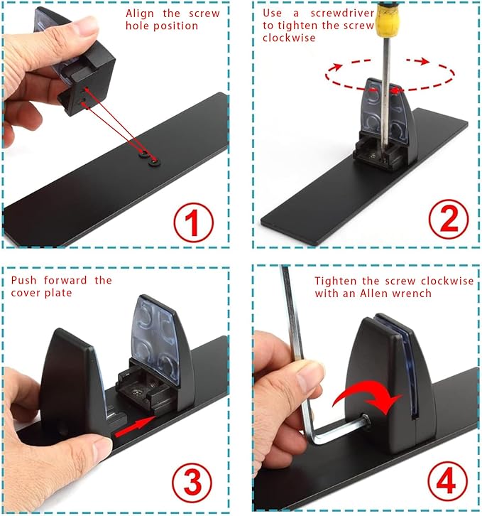 Sneeze Guard Support Clamp for 1/8" To 1" Thick Panel, 2-Pack Heavy Duty Aluminum Partition Clamp for Room Divider, Desk Partition, Privacy Panel, Acrylic Panels Or Plexiglass Shield(Black)