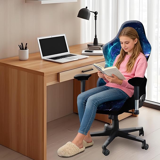 Gaming Chair Covers Slipcovers, 3D Printing Stretchable Elastic Computer Reclining Gaming Chair Seat Cover with Armrest Cover (No Chairs)(H)