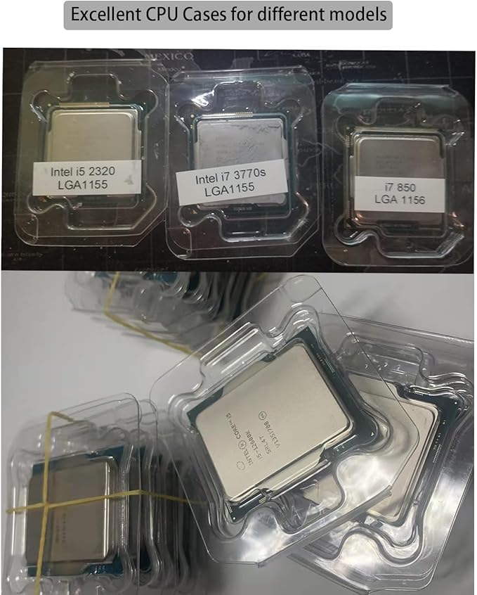 Computer CPU Case Tray Packaging Clamshell CPU Clamshell Container for CPU Holder Protector Box (20pcs CPU Clamshell Case for Intel)