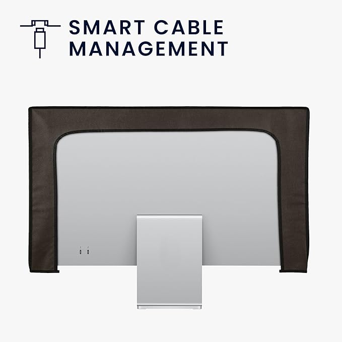 kwmobile Monitor Cover Compatible with 34-35" Monitor - Dust Cover Computer Screen Protector - Dark Grey
