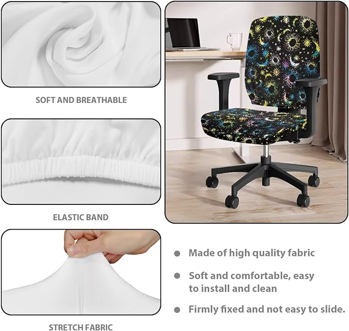 GLENLCWE Undersea Turtle Office Chair Cover Seat Covers Stretchable Universal Computer Chair Covers Rotating Chair Slipcover for Family Friends