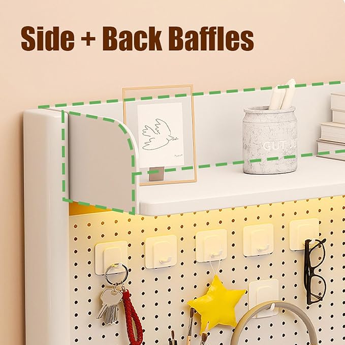 3 Tier Clip On Desk Organizer Shelf Clamp on Storage Shelf for Table Accessories Above or Under D Shelf for Increased Storage Space