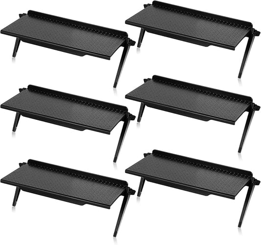 6 Pieces TV Top Screen Shelf Adjustable Monitor Top Shelf Plastic TV Video Game Storage Game Console Black Router Stand Audio Video Shelving for Media Boxes Router(11.8 x 4.5 inch)