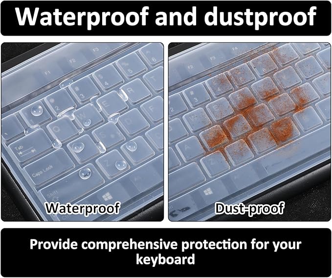 Silicone Keyboard Cover Protector Skin for Desktop Computer Keys Universal Waterproof Dustproof Clear Ultra Thin Keyboard Covers