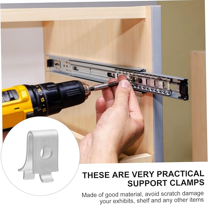 Happyyami 50pcs Garage Shelving Heavy Duty Support Clamps Shelf Support Clips Shelf Fixing Clip