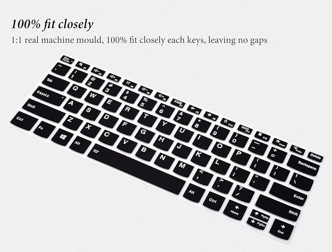Keyboard Cover for Lenovo Yoga 7i 5i 2-in-1 14"/Flex 5 14" 2-in-1 Laptop/Flex 5 14"/ Idepad S540 14/ThinkBook 14 Gen 2,Keyboard Protector Skin for Lenovo Ideapad 5 14"-Black