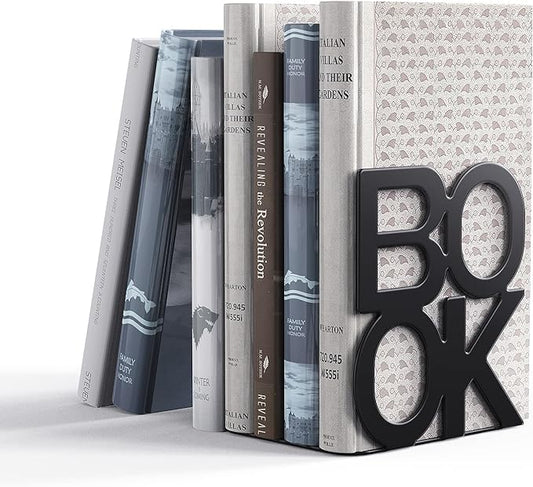Book Ends,BookEnds Supports for Bookrack Desk,Bookend are Used for Books, Unique Appearance Design,Heavy Duty