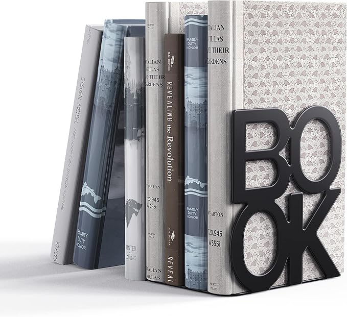 4 Pair Book Ends, Bookends, Book Ends for Shelves, Bookends for Shelves, Bookend