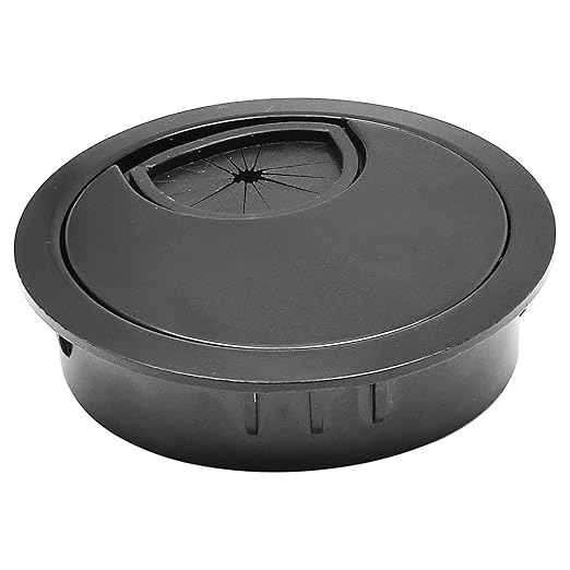 Desk Grommet 2-1/16" (53 mm), Desk Cord Hole Cover, Cable Grommet Metal Zinc Alloy Materilal, Desk Hole Grommet for Office and Home Table Cable, Detachable Cable Cord Organizer (Flat Black 1 Pcs)