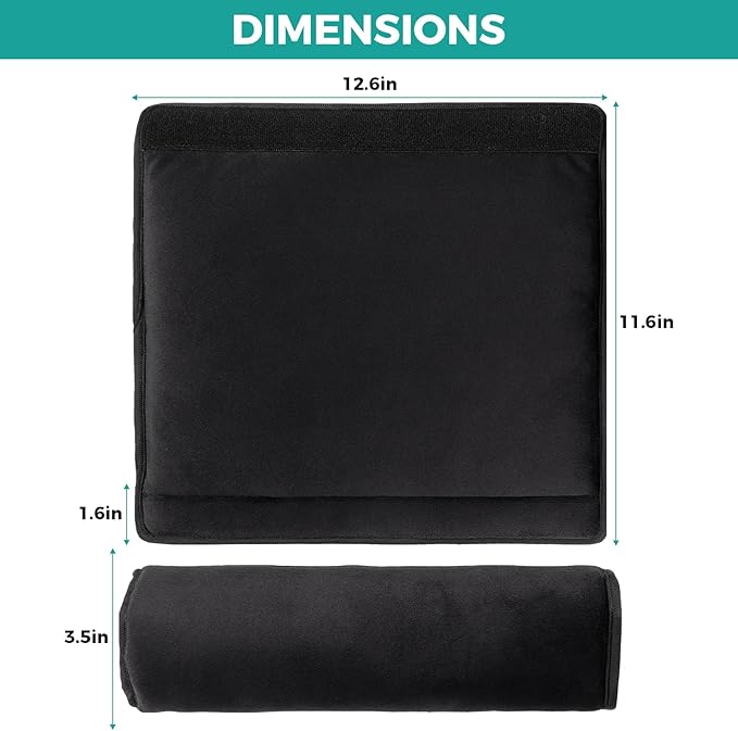 lefeke Wheelchair Armrest Cover (Pair) - Memory Foam Velvet Pad for Office & Transport Chair - Soft Support Cushion Accessories for Padded Arm Rest, Kids, Adults - Comfort Padding Pressure Relief