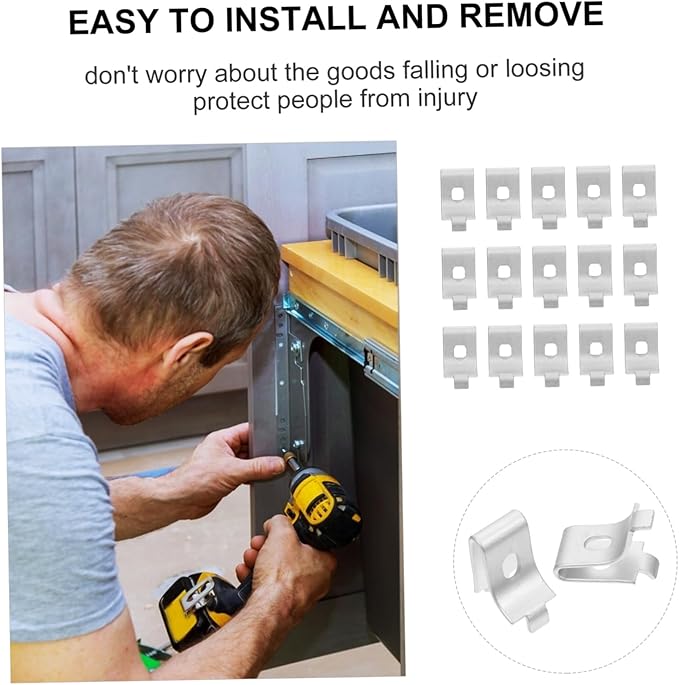 Happyyami 50pcs Garage Shelving Heavy Duty Support Clamps Shelf Support Clips Shelf Fixing Clip